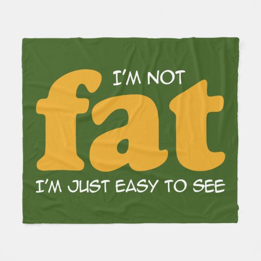 Ik ben niet dik fleece deken (Voorkant (Horizontaal))