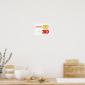 Ik ben niet dik. Ik ben 3D, grappige meme. Poster (Keuken)