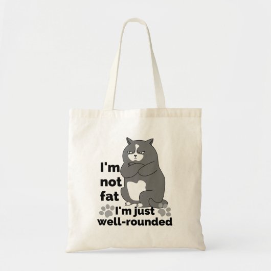 Ik ben niet dik, ik ben gewoon goed afgerond.w tote bag (Voorkant)