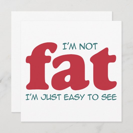 Ik ben niet dik kaart (Voorkant / Achterkant)