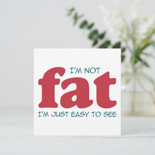 Ik ben niet dik kaart (Staand voorkant)