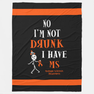 Ik ben niet Drink als ik MS heb. Fleece Deken