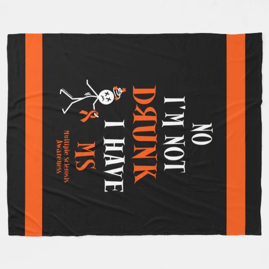 Ik ben niet Drink als ik MS heb. Fleece Deken (Voorkant (Horizontaal))