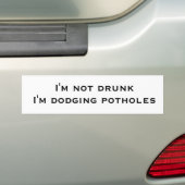 Ik ben niet drink dat ik potholes doe bumpersticker (Op auto)