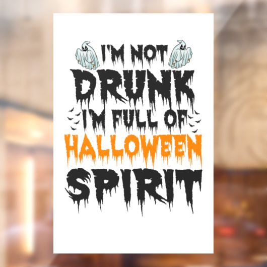 Ik ben niet Drink dat ik vol ben van Halloween Spi Raamsticker (Vel 2)