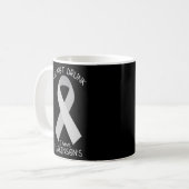 Ik ben niet Drink Ik heb Parkinson's Awareness Rib Koffiemok (Voorkant links)