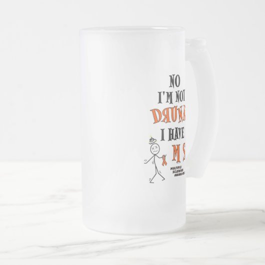 Ik ben niet DRINK...MS Matglas Bierpul (Voorkant rechts)