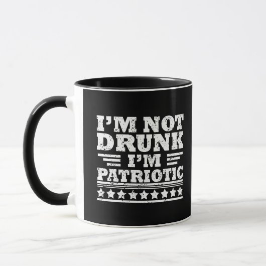 Ik ben niet dronken. Ik ben patriottisch Grappig 4 Mok (Links)