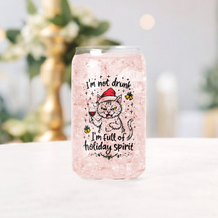 Ik ben niet dronken, ik zit vol kerstgeest blikvorm glas