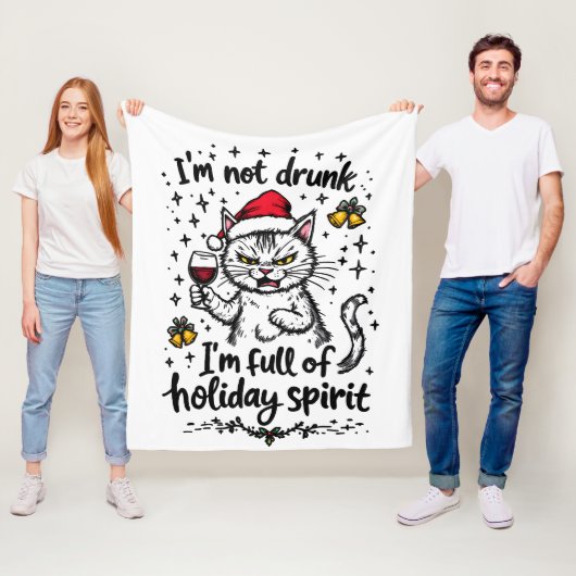 Ik ben niet dronken, ik zit vol kerstgeest fleece deken (In situ)