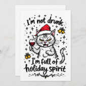 Ik ben niet dronken, ik zit vol vakantiegeest  feestdagenkaart (Voorkant / Achterkant)