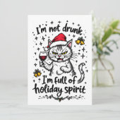 Ik ben niet dronken, ik zit vol vakantiegeest  feestdagenkaart (Staand voorkant)