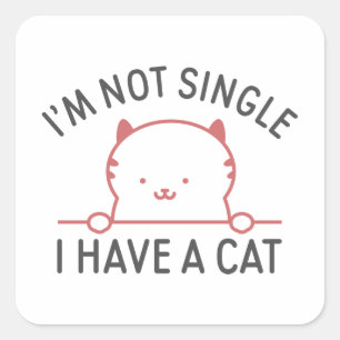 Ik ben niet eenzaam, ik heb een kat. vierkante sticker