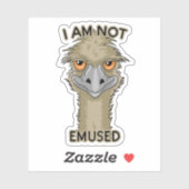 Ik ben niet emused grappige EMU contour cut Sticker (Vel)