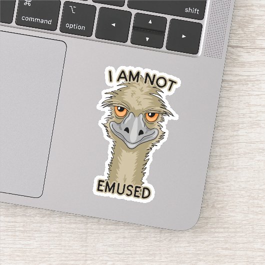 Ik ben niet emused grappige EMU contour cut Sticker (Detail)