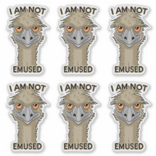 Ik ben niet emused grappige emu set contour cut sticker (Voorkant)
