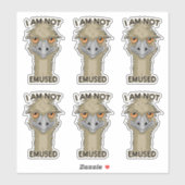 Ik ben niet emused grappige emu set contour cut sticker (Vel)