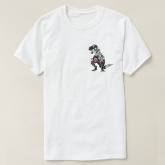 "IK BEN NIET EXTINCT" FLORAL DINOSAUR WHITE T SHIR T-SHIRT