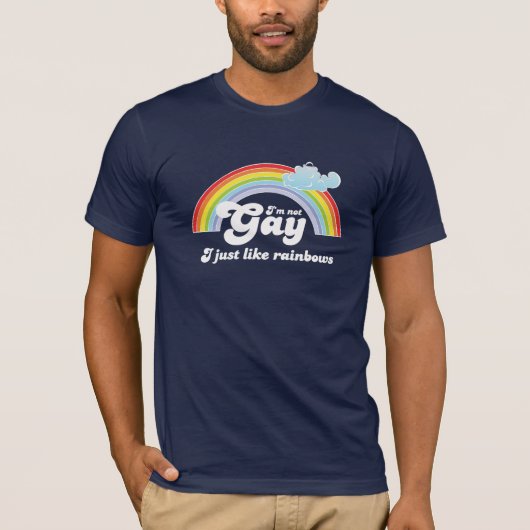 IK BEN NIET GAY, IK HOU ALLEEN RAINBOWS T-SHIRT (Voorkant)