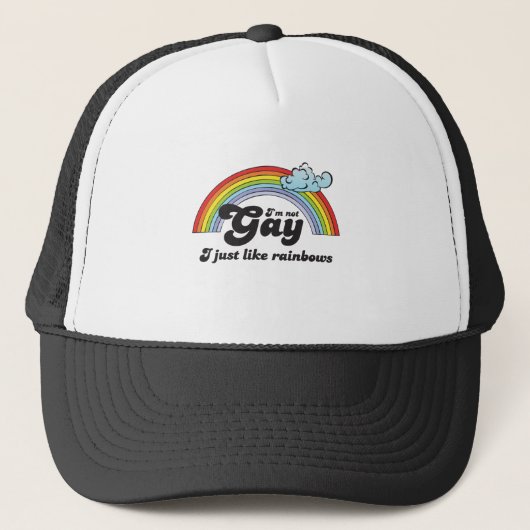 IK BEN NIET GAY, IK HOU ALLEEN RAINBOWS TRUCKER PET (Voorkant)