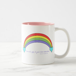 Ik ben niet Gay, ik hou gewoon van Rainbows Tweekleurige Koffiemok