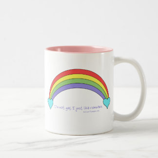 Ik ben niet Gay, ik hou gewoon van Rainbows Tweekleurige Koffiemok
