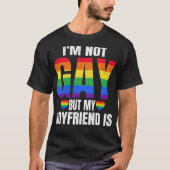 Ik ben niet gay maar mijn beste vriend is grappig  t-shirt (Voorkant)