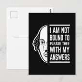 Ik ben niet gebonden aan het citaat van Shakespear Briefkaart (Voorkant / Achterkant)