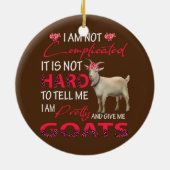 Ik ben niet gecompliceerd dat ik ben en me geiten keramisch ornament (Achterkant)
