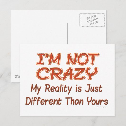 Ik ben niet gek briefkaart (Voorkant / Achterkant)