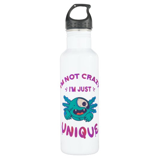 Ik ben niet gek dat ik een unieke Axolotl ben Waterfles (Voorkant)