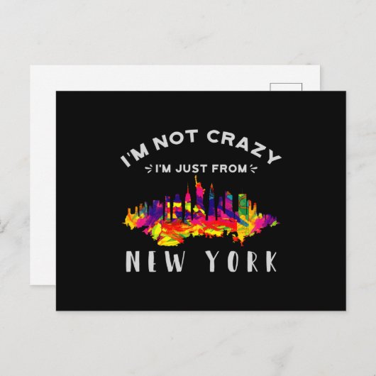 Ik ben niet gek dat ik uit New York kom. Briefkaart (Voorkant / Achterkant)