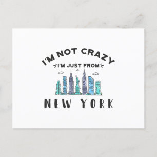 Ik ben niet gek dat ik uit New York kom. Briefkaart