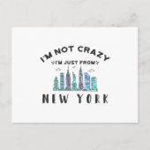 Ik ben niet gek dat ik uit New York kom. Briefkaart (Voorkant)