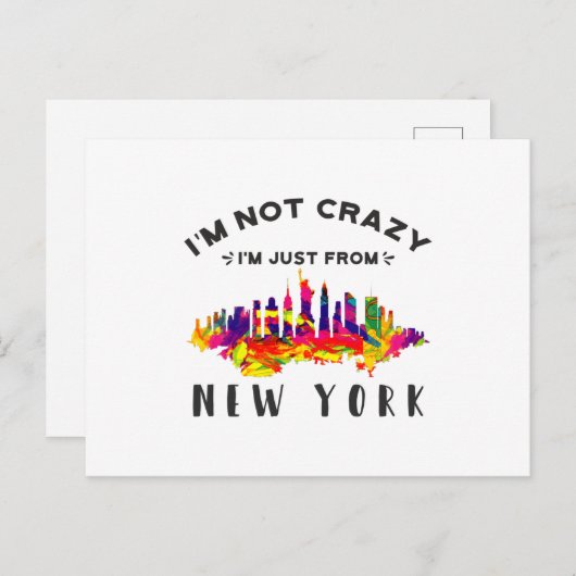 Ik ben niet gek dat ik uit New York kom. Briefkaart (Voorkant / Achterkant)