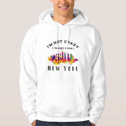 Ik ben niet gek dat ik uit New York kom. Hoodie (Voorkant)