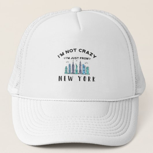 Ik ben niet gek dat ik uit New York kom. Trucker Pet (Voorkant)