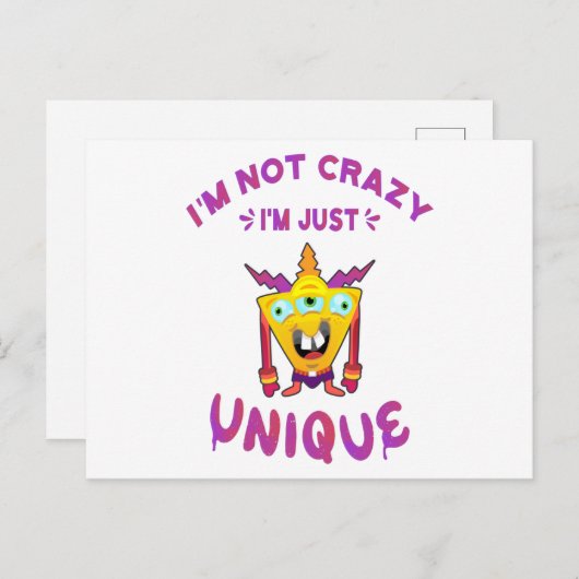 Ik ben niet gek dat ik uniek ben briefkaart (Voorkant / Achterkant)