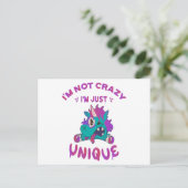 Ik ben niet gek dat ik uniek ben, Mad Unicorn Briefkaart (Staand voorkant)