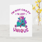 Ik ben niet gek dat ik uniek ben, Mad Unicorn Kaart (Gele Bloem)