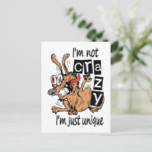 Ik ben niet gek, ik ben gewoon uniek, Rare Hond Briefkaart (Staand voorkant)