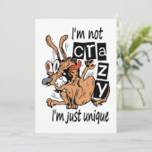 Ik ben niet gek, ik ben gewoon uniek, Rare Hond Kaart (Staand voorkant)