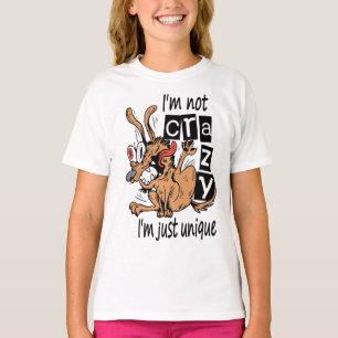 Ik ben niet gek, ik ben gewoon uniek, Rare Hond T-shirt