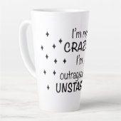 Ik ben niet gek, ik ben schandalig instabiel latte mok (Linkerhoek)