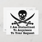 Ik ben niet geneigd uw verzoek in te willigen briefkaart (Voorkant / Achterkant)