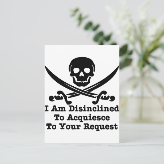 Ik ben niet geneigd uw verzoek in te willigen briefkaart (Staand voorkant)