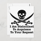 Ik ben niet geneigd uw verzoek in te willigen briefkaart (Voorkant / Achterkant)