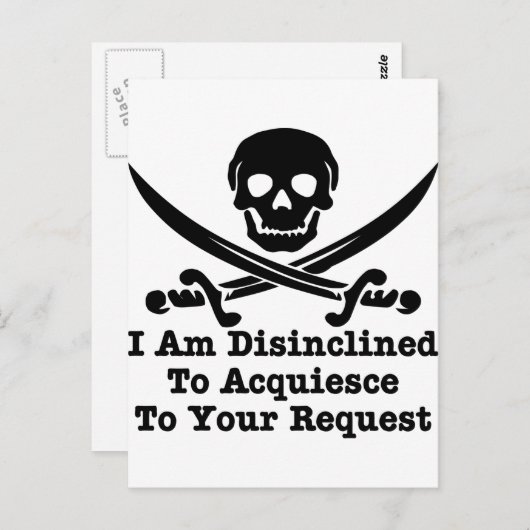 Ik ben niet geneigd uw verzoek in te willigen briefkaart (Voorkant / Achterkant)