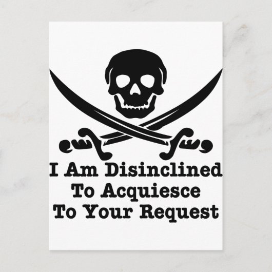 Ik ben niet geneigd uw verzoek in te willigen briefkaart (Voorkant)