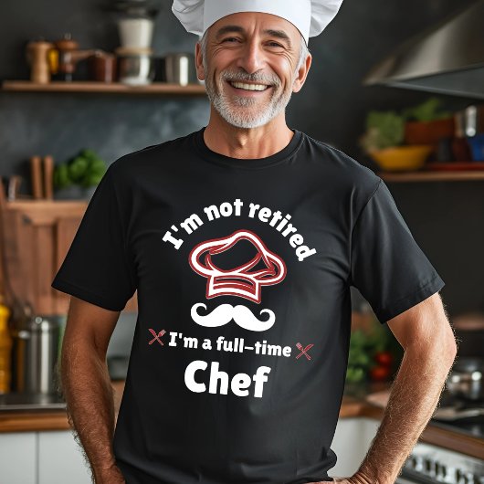 Ik ben niet gepensioneerd chef-kok ontwerp t-shirt